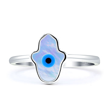 Hamsa Hand Evil Eye Ring 925 Sterling Silver Wholesale